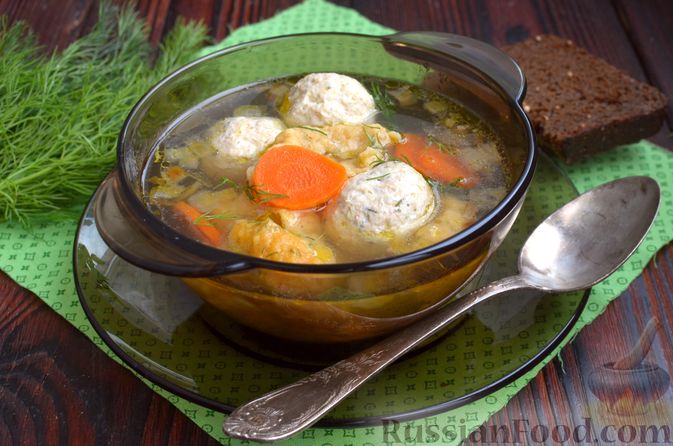 Soup with dumplings and chicken meatballs | allrecipes.club